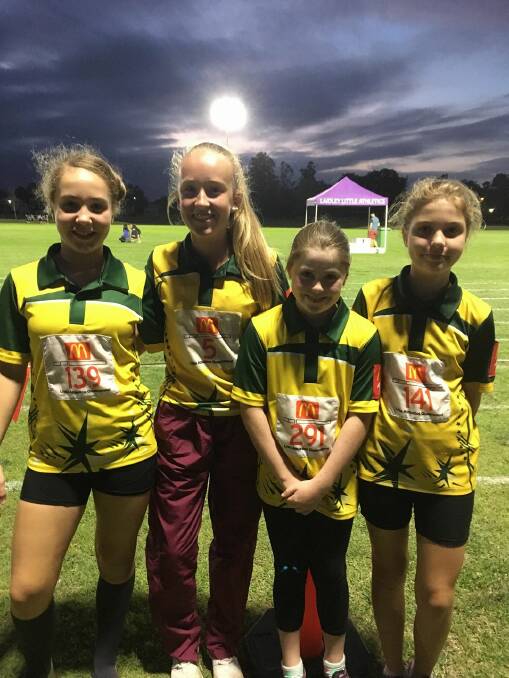 Team Jimboomba: Erin Gallagher, Maddison Aitkin, Zoe Brisbane and Nicole Gallagher competed at the Laidley Twilight Carnival. Photo: Supplied