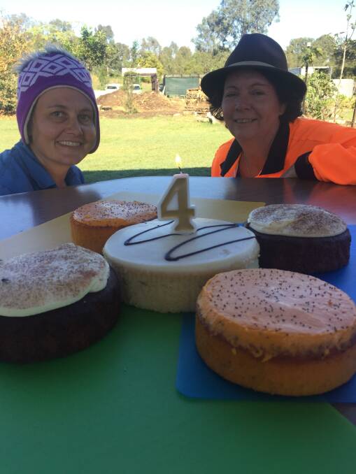 Time for cake: Jimboomba Community Garden recently celebrated its fourth birthday. 
Photo: Joshua Paterson.