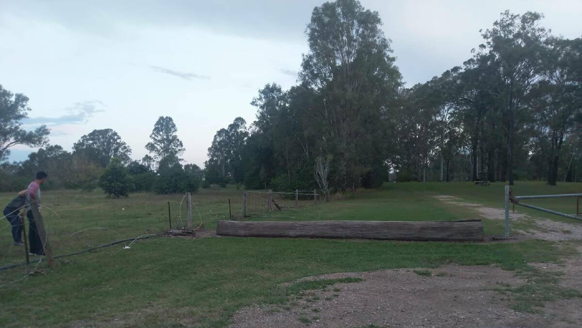 DAMAGE: Lucy McDonald says the fence at her Munruben property was cut by someone who wanted to drive onto a park. Photo: Supplied