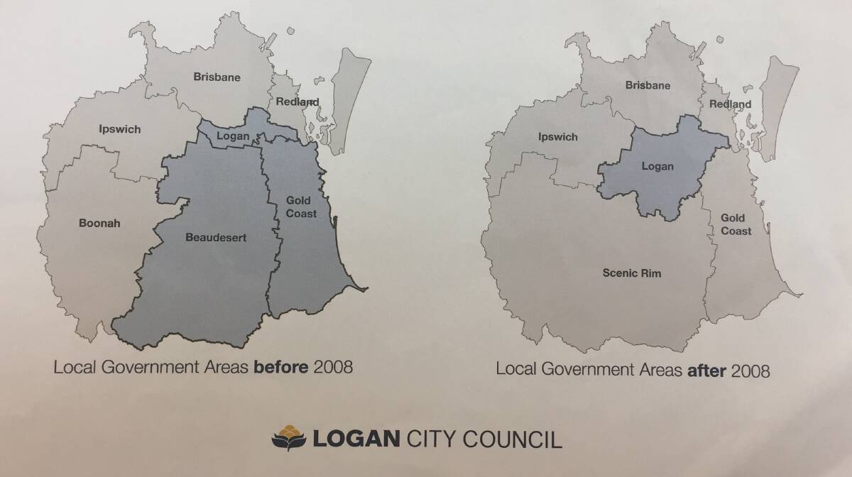 OLD AND NEW: Maps showing the old and the new Logan City Council area.