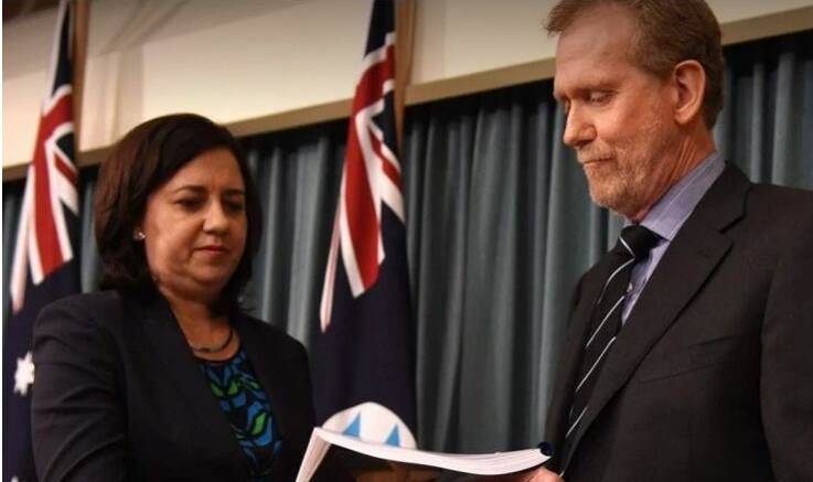 CCC: Crime and Corruption Commission chair Alan MacSporran, pictured with Premier Annastacia Palaszczuk, has made 31 recommendations following Operation Belcarra. Photo: Dan Peled