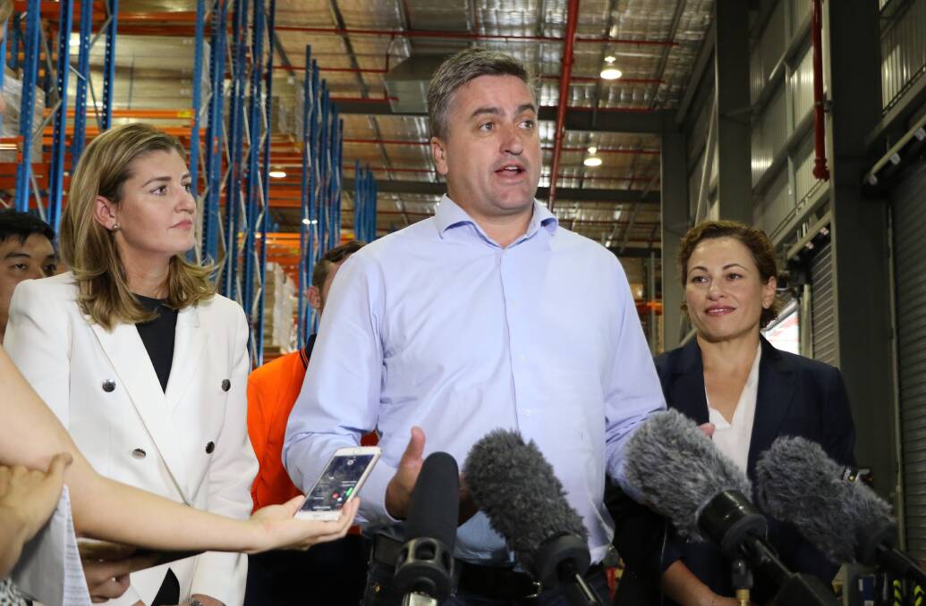 JOBS DELIVERY: Logan MP Linus Power with Employment Minister Shannon Fentiman and Deputy Premier Jackie Trad. Photo: Supplied