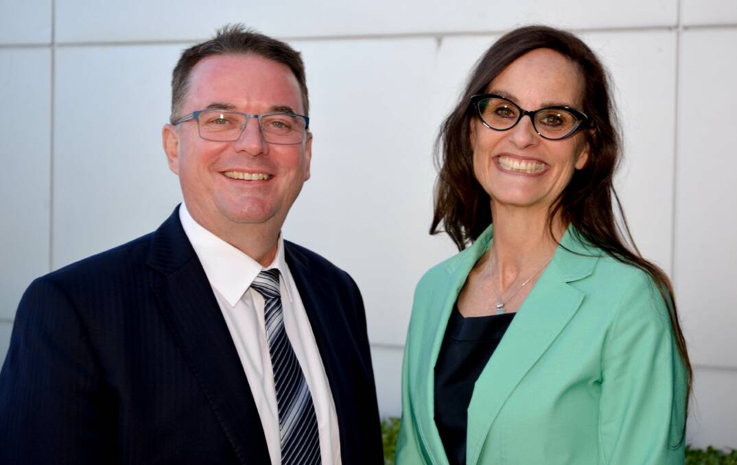 IN JUNE: Mayor Luke Smith with Sharon Kelsey at the announcement of her appointment in June. Photo: Supplied