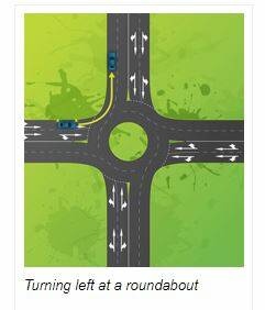 ROUNDABOUTS: Drivers turning left should signal as they approach the roundabout and until they exit, according to the Department of Main Roads and Transport. Photo: Department of Main Roads and Transport