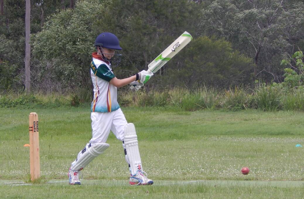 NICE HIT: Rowan Hayes batting for Jimboomba on Saturday. Picture:Supplied. 