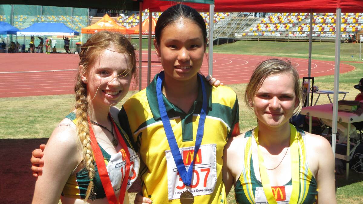 Ashley Brettoner, Emily Yuan and Nikita Collins were medallists in the under 15 girls long jump.
