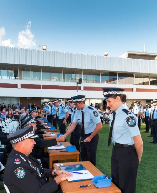 FIRST-YEARS: The officers were inducted into the service this week as part of a 75-strong cohort destined to serve across Queensland. Photo: QPS