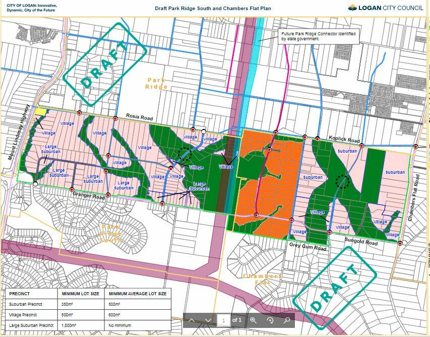 PUBLIC FEEDBACK: Logan City Council has released draft frameworks for development at Park Ridge South and Chambers Flat. Photo: Logan City Council