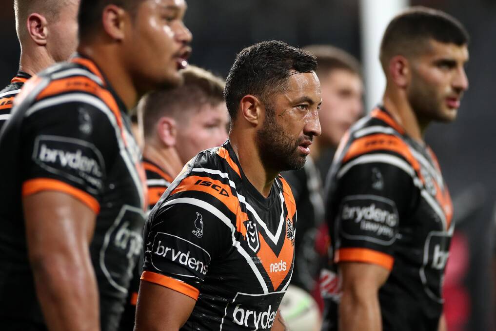 Wests Tigers captain Benji Marshall has been dropped by coach Michael Maguire after the loss to the Gold Coast Titans last weekend. Photo: Cameron Spencer/Getty Images