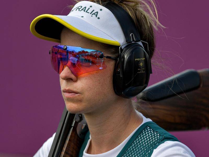 Laetisha Scanlan's run of Olympic near-misses has continued in the mixed trap shooting competition.