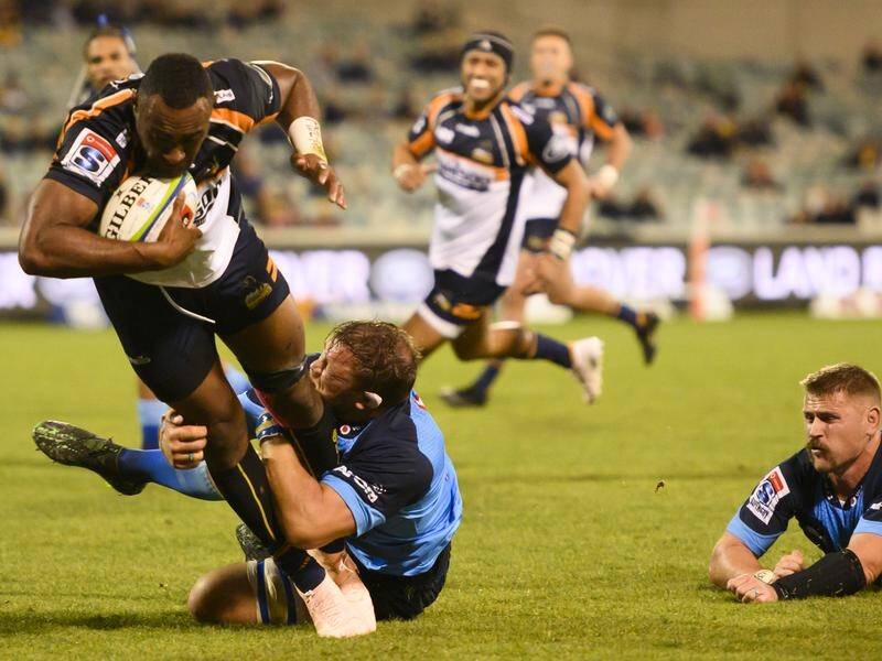 Tevita Kurudrani notched a hat-trick as the Brumbies beat the Bulls 22-10 in Super Rugby.