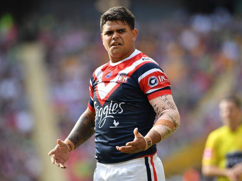 Cooper Cronk's retirement is expected to help the Roosters retain Latrell Mitchell (pic).