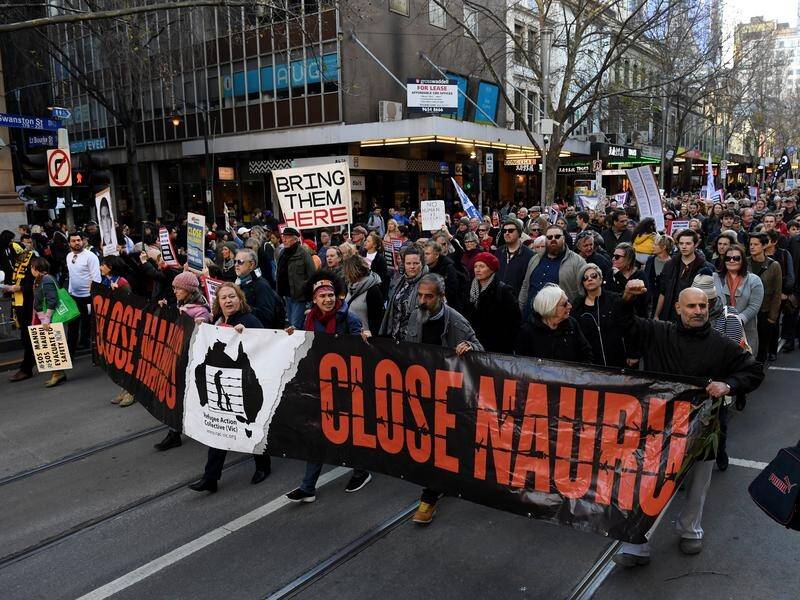 Thousands turned out in Melbourne to protest the plight of asylum seekers on Manus Island and Nauru.