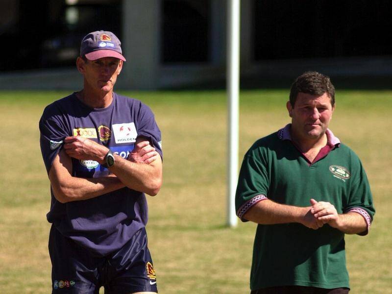 Royce Simmons (right), seen here with Wayne Bennett, is still paying for his legendary beer promise.
