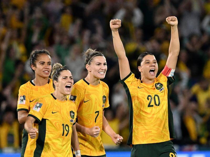 Australia captain Sam Kerr (20) has been named Asia's female footballer of the year. (Darren England/AAP PHOTOS)