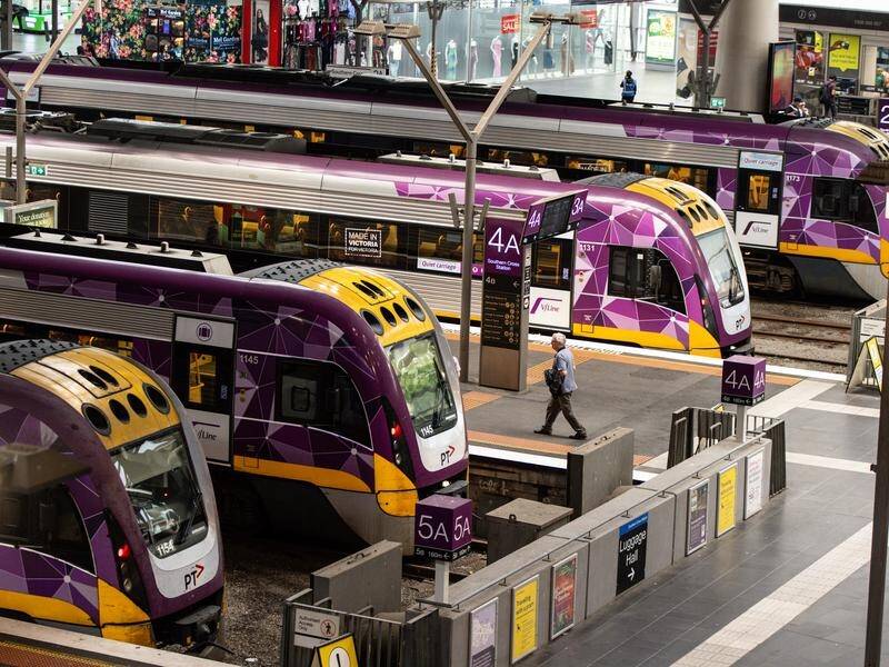 V/Line trains will be out of operation from 3am to 7am as staff begin strike action. (Diego Fedele/AAP PHOTOS)