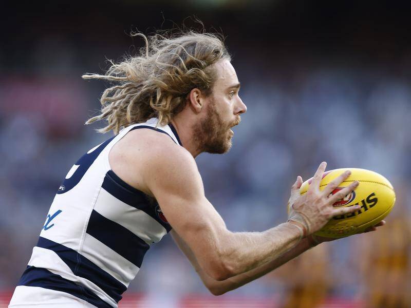 Cameron Guthrie has kicked two goal in Geelong's AFL win over North Melbourne.