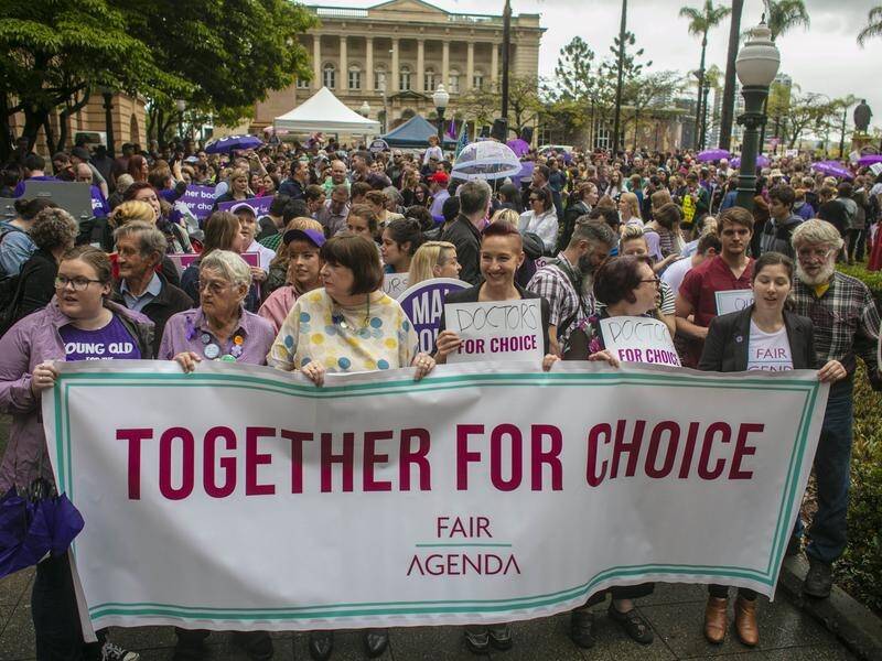 A rally to decriminalise abortion washeld ahead of debate in the Queensland parliament this week.