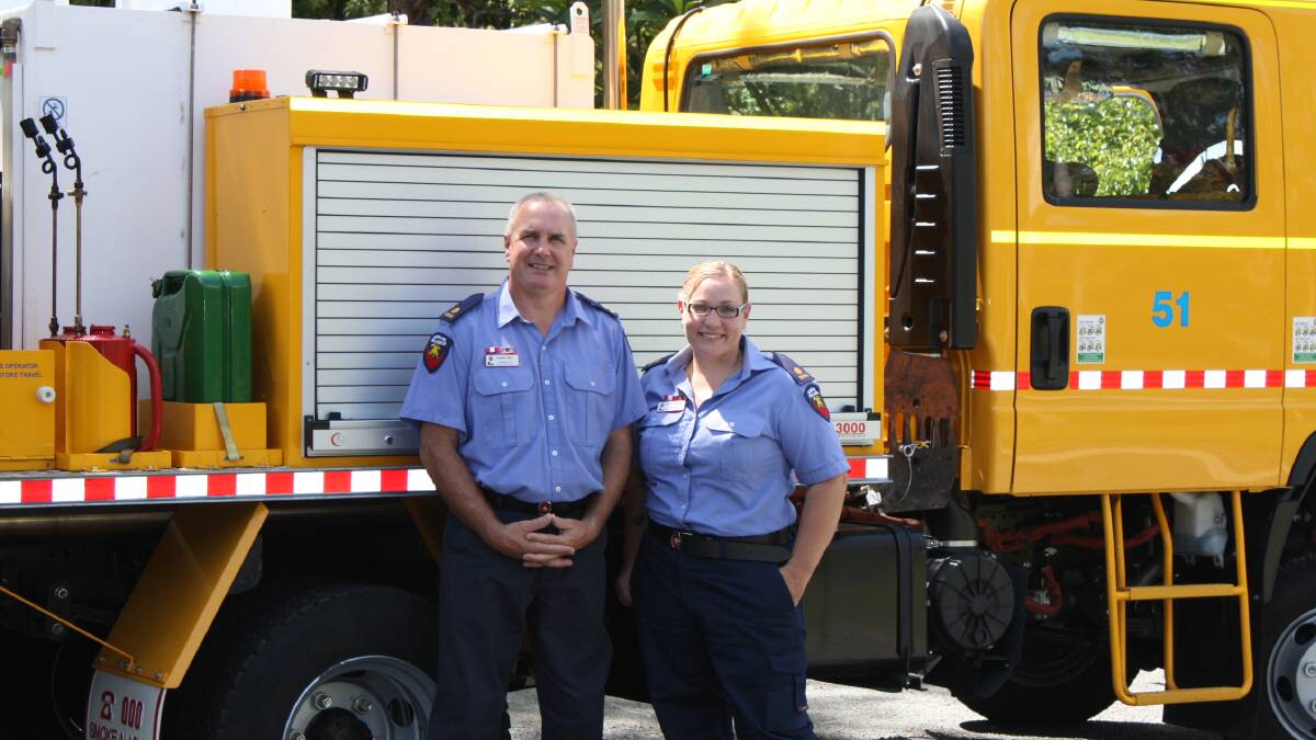 Fifth officer Aaron O'Neill and fourth officer Jasmyn Cornford from the Chambers Flat Rural Fire Brigade will fly to Perth tomorrow to assist with the bushfire emergency in the area.