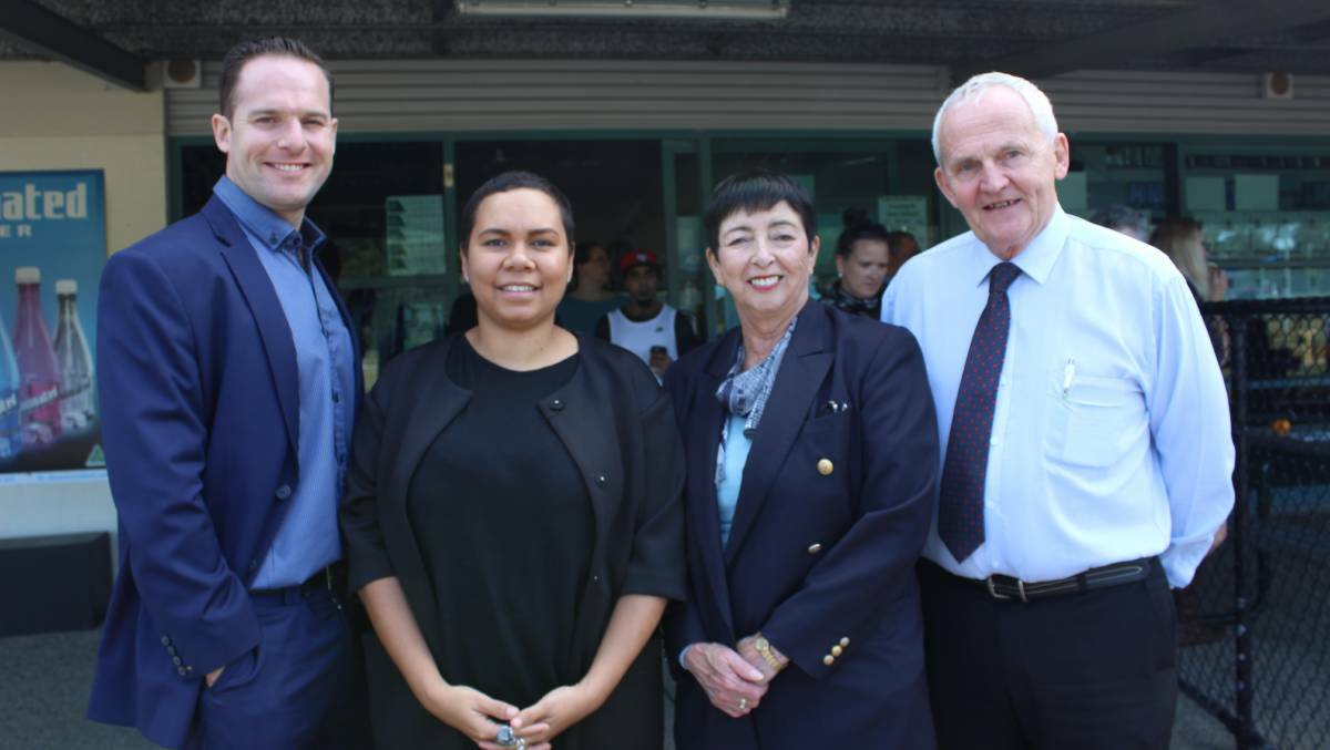 REMEMBERED: Cr Jon Raven, Boneta-Marie Mabo, acting mayor Cherie Dalley and Cr Russell Lutton mark Reconciliation Day in June, 2018. Photo: Lisa Simmons