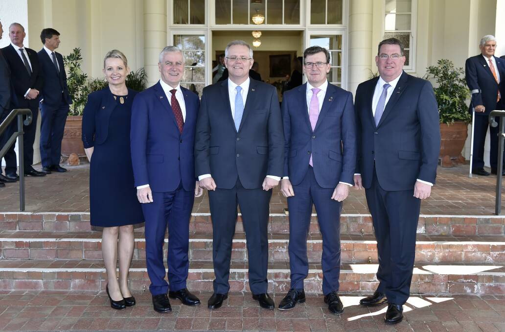 Regional Services, Sport and Local Government and Decentralisation MInister Bridget McKenzie, Deputy PM and Infrastructure, Transport and Regional Development Michael McCormack, Prime Minister Scott Morrison, Cities, Urban Infrastructure and Population Minister Alan Tudge and Roads and Transport Assistant Minister Scott Buccholz.