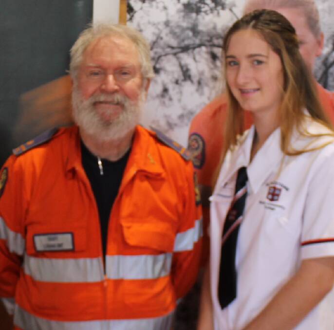 TRAINING: Terry Chapman with Tiare Trapnell, snapped at the Flagstone Careers Expo in 2016.