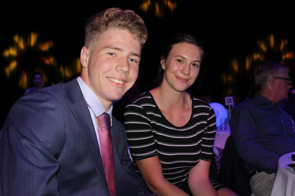 Sportsperson of the Year Ashley Moloney and Kristy Koplick at the Logan Sports Awards. Photo: Lisa Simmons
