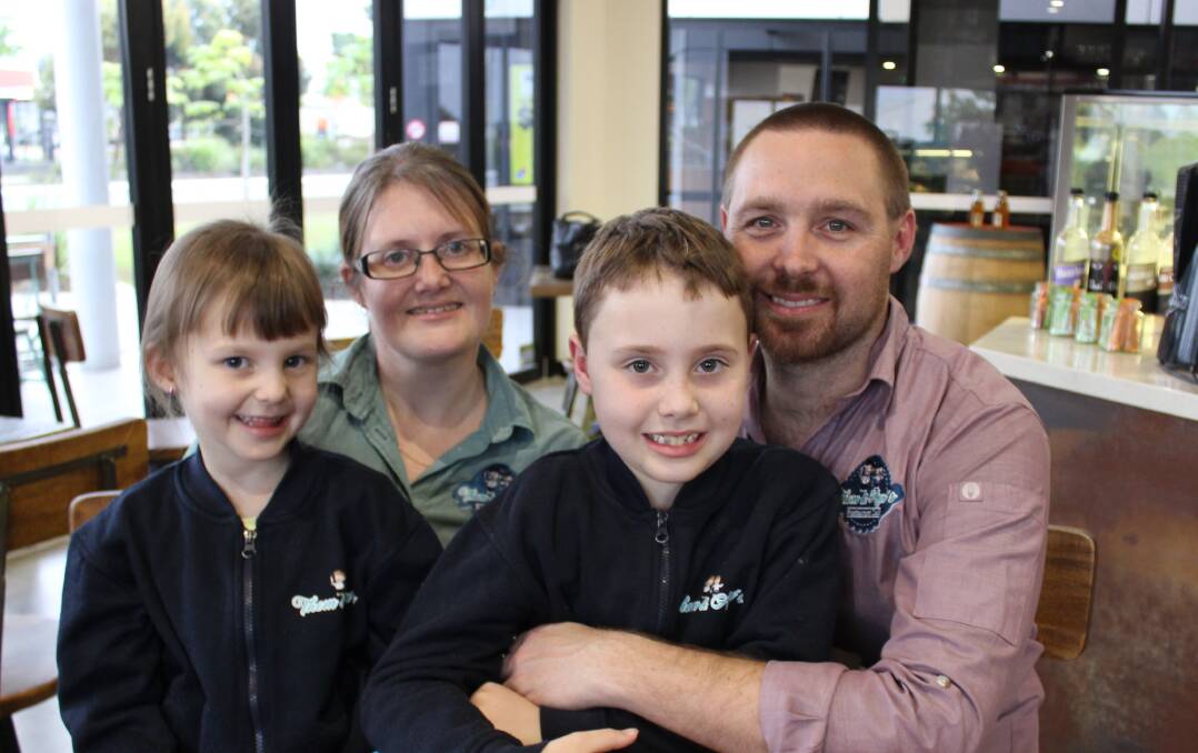 WIN: Annabelle, Fi, Thomas and Scott Roebig at the family business Thom & Ann's at  Yarrabilba. Photo: Lisa Simmons
