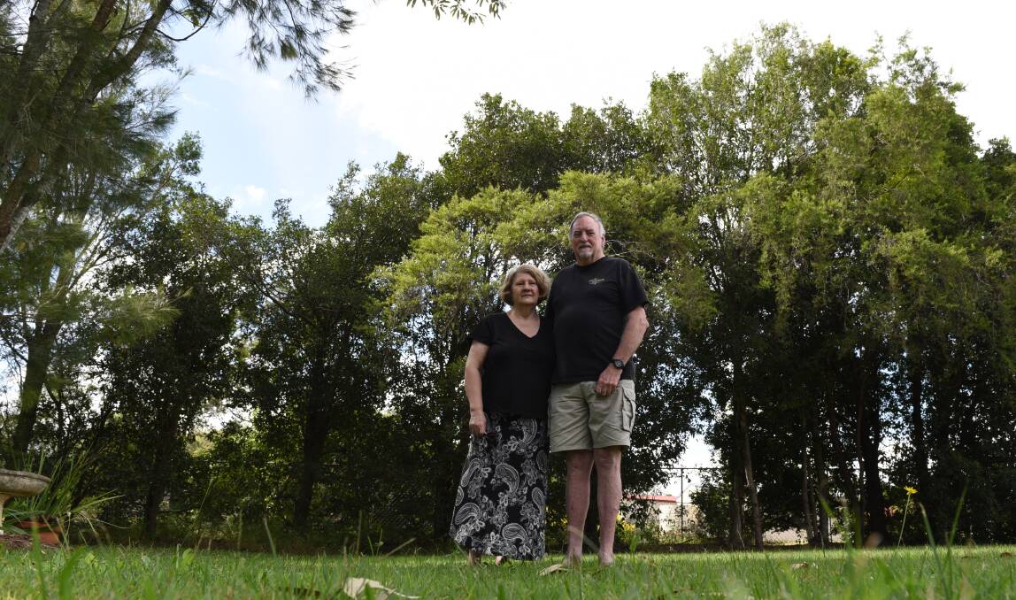LIFE NEAR THE TRACKS: Suz and Stan Corbett live 200 metres from the proposed inland rail route at Forestdale. Photo: Matt McLennan