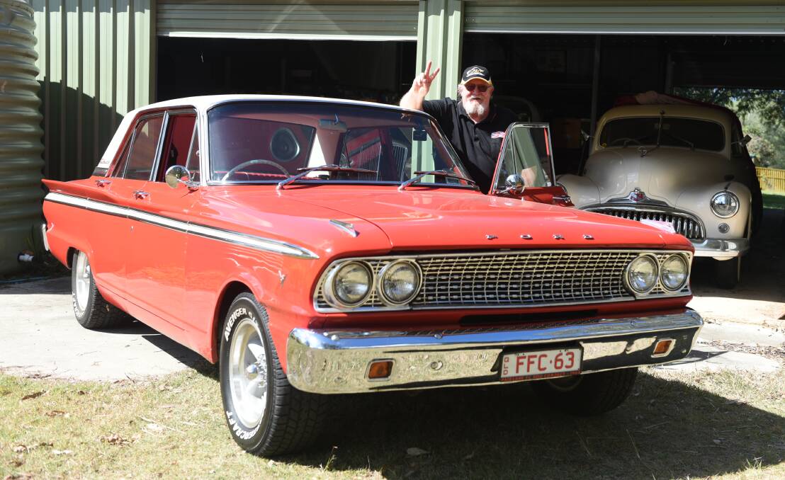 SHOW AND SHINE: Ross Summerell with his classic Ford. Photo: Matt McLennan