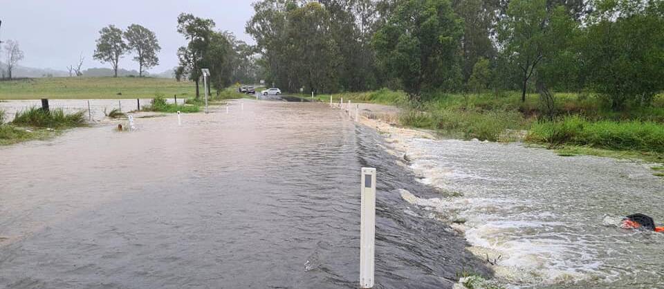 FLOODED: Mundoolun Road underwater earlier this week.
