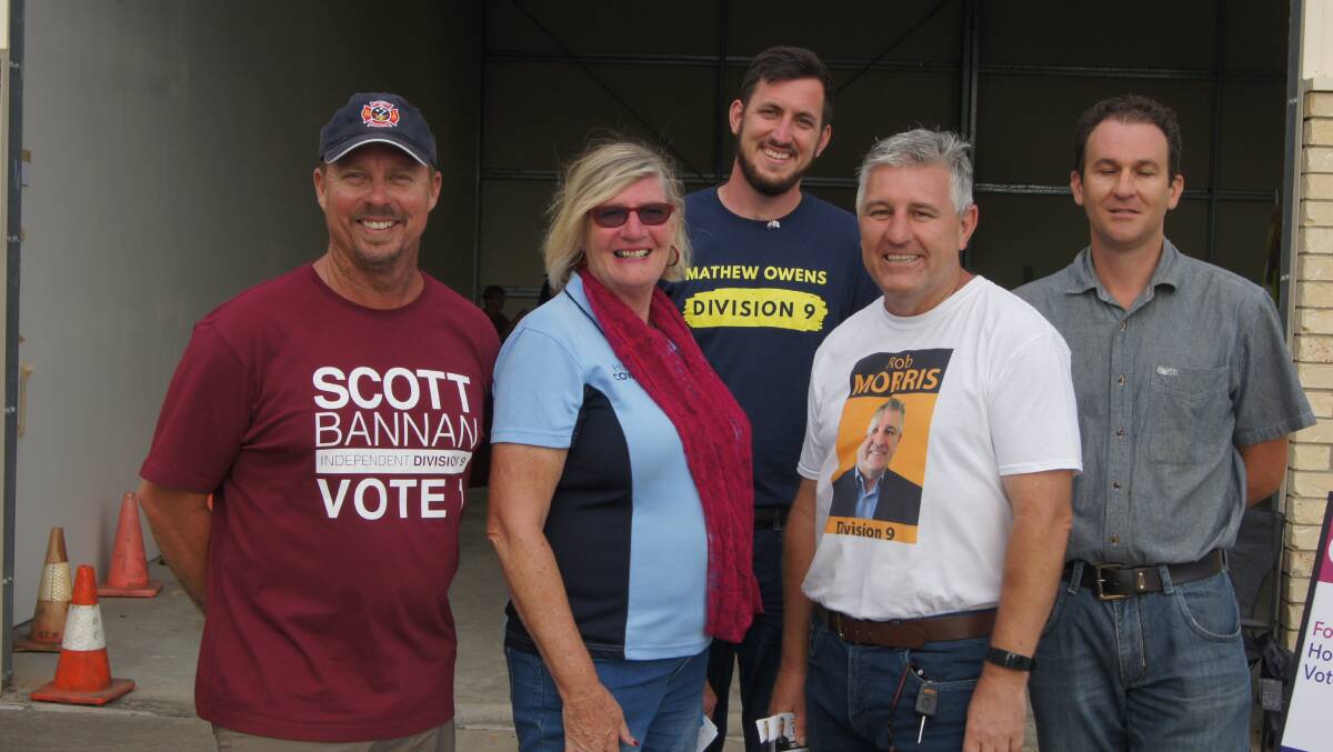 Ahead in the polls: Scott Bannan, left, won Division 9. He beat Helen Cowley, Mathew Owens, Rob Morris and Richard Toy. Bob Lye is not pictured.