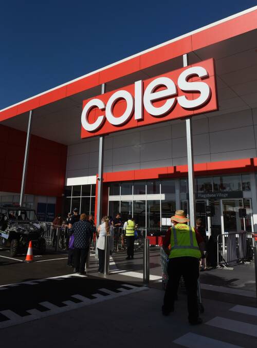 Alarm: Fire crews were to Flagstone Coles yesterday.