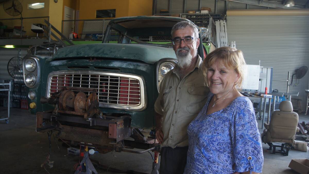 Glenn and Julie Stacey with their rat rod.