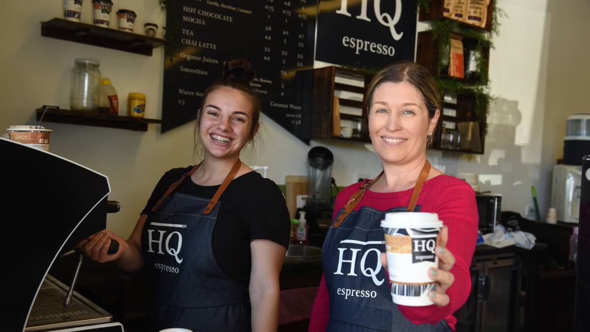 Digging deep: Lucy Stapleton and Anita Blote, from HQ Espresso, have lauded their customers' generosity with the pay it forward scheme. Photo: Matt McLennan