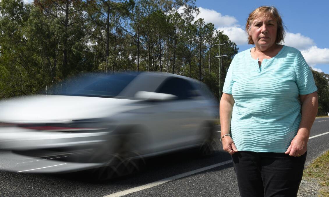 DANGEROUS ROAD: Resident Debbie Gilbert has called on the government to make Camp Cable Road safer. Photo: Matt McLennan