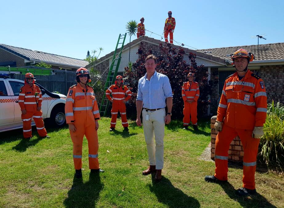 Heroes: Logan mayor Darren Power thanked SES volunteers for their work in the storm clean-up across the city.
