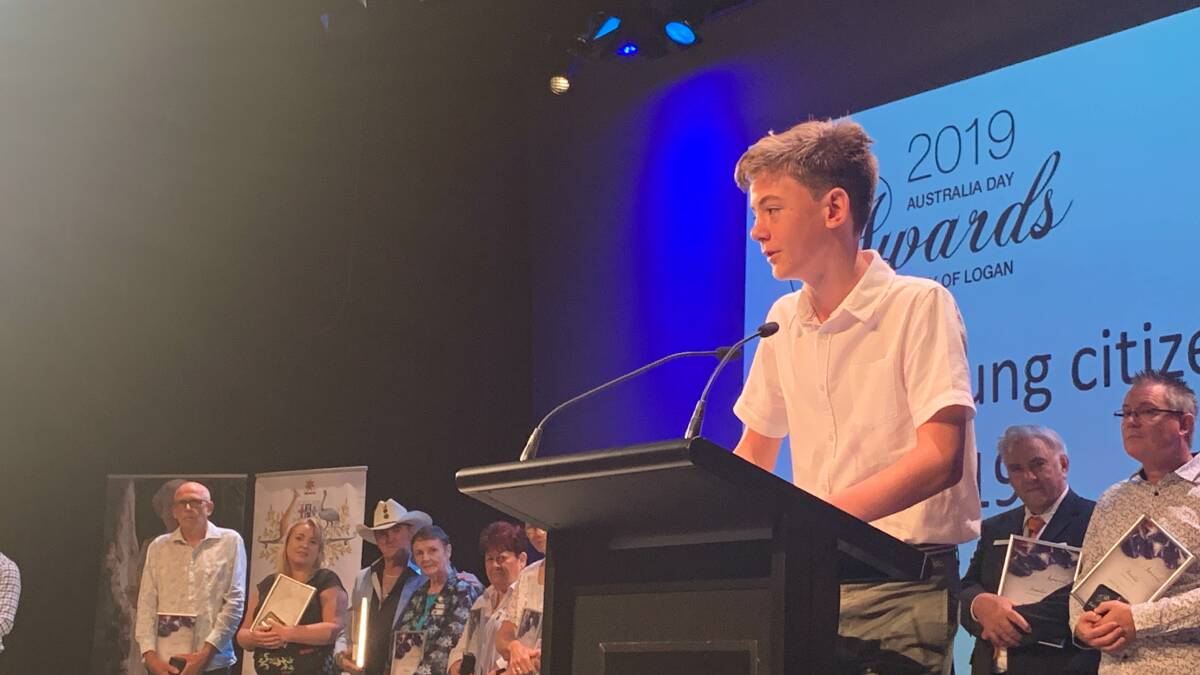 High achiever: Charlie Johnstone was named Logan's Young Citizen of the Year in 2019.
