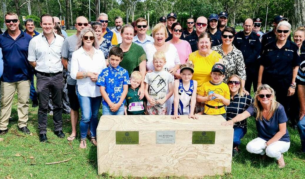 A LEGEND REMEMBERED: A plaque for Bernie Savage was unveiled at Rotary Park, Jimboomba.