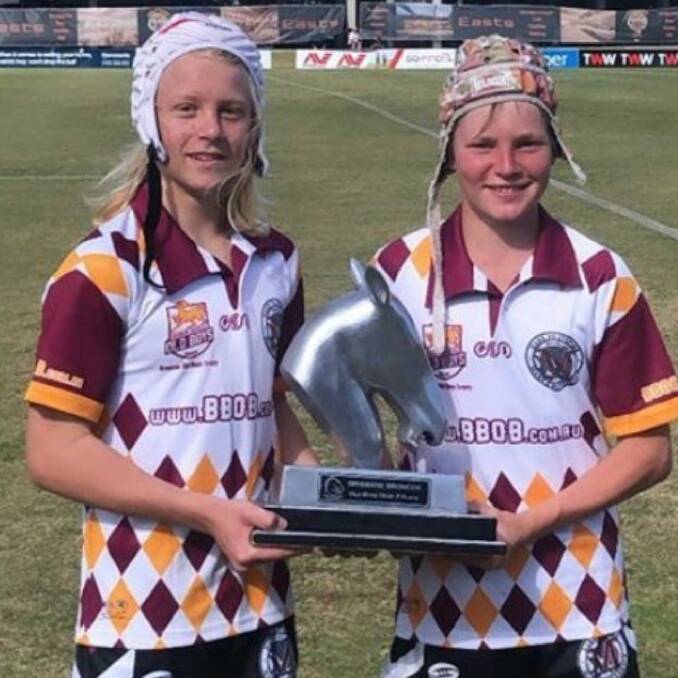 Future stars: Levi Bannan and Caleb Cresswell are set for the Broncos' Academy after guiding Marsden State High School to victory in the Broncos Cup.