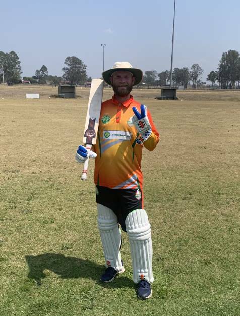 TOO GOOD: Sam Matthews, pictured here after scoring big in LMS cricket, was the Bushrangers' best player of the season.