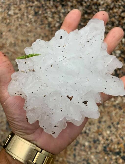 Damaging: Huge hail fell across Logan and the south-east.