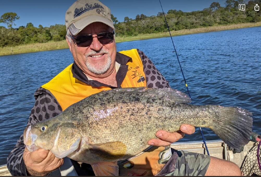 QUALITY CATCH: Murray Binstead with a 55cm yellowbelly he caught while fishing with local legend Raymond Kennedy.