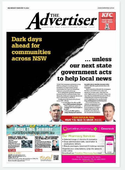 Ahead of last month's NSW election, the NSW papers of ACM secured a Labor commitment for additional ad spending in the state's regional newspapers.