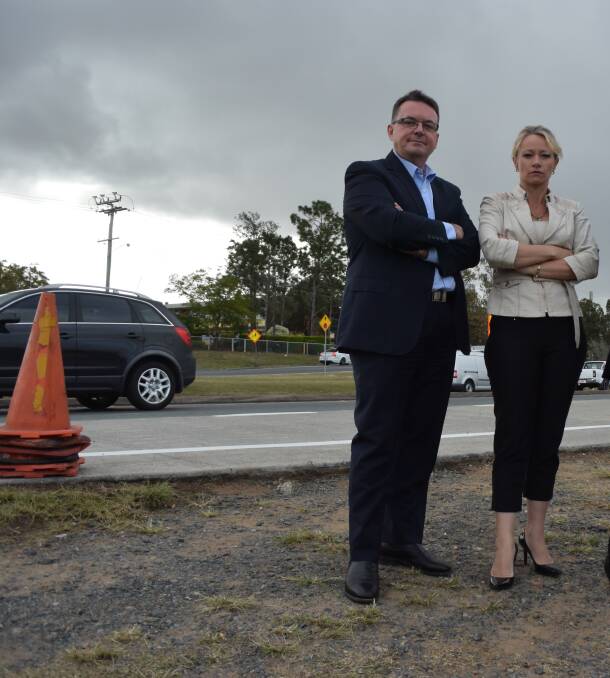 HIGHWAY SUPPORT: Logan Mayor Luke Smith and Division 11 councillor Trevina Schwarz want to see more done for the Mount Lindesay Highway. 