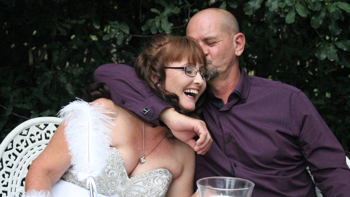 Finally Married: Narelle and Adrian Harkness. Photo: Elizabeth Martin