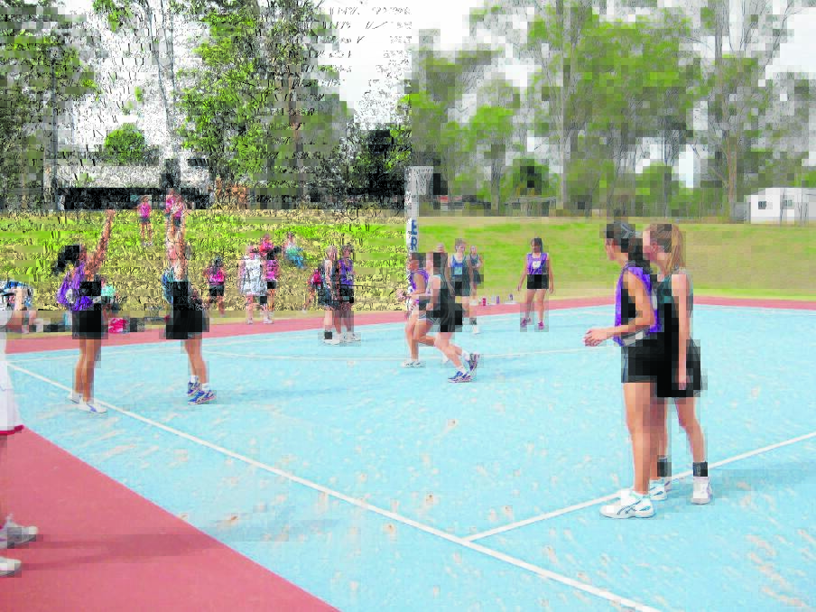 Jimboomba Netball Association players compete in the Brisbane South Netball inter-regional carnival on Sunday,