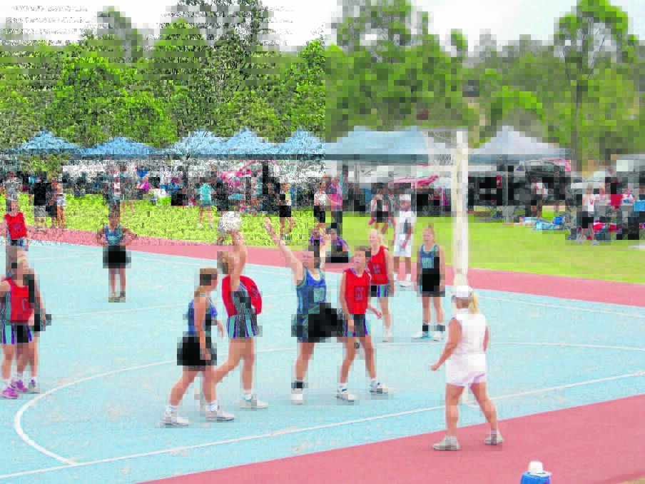 Jimboomba Netball Association players compete in the Brisbane South Netball inter-regional  
carnival on Sunday.